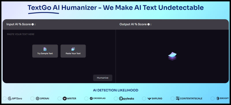 TextGo AI: The ultimate humanization tool for AI, convert text written with ai into human text: TextGo AI Humanizer freemiun 2025